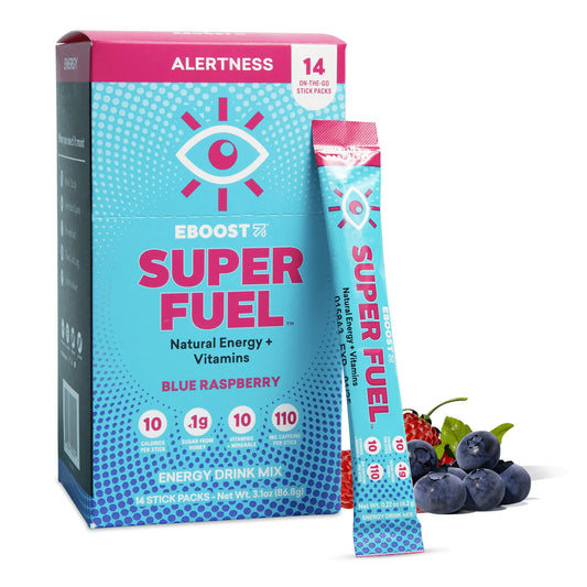 EBOOST Super Fuel Blue Raspberry - 14-Pack Energy & Focus Blend