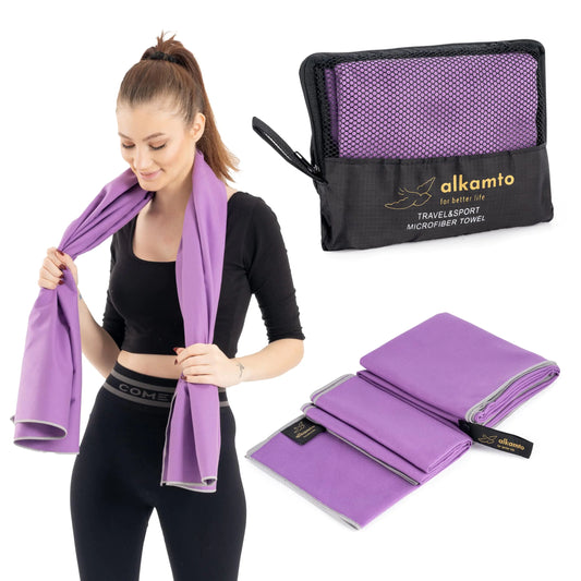 Alkamto Microfiber Active Towel Duo - Quick Dry & Super Absorbent