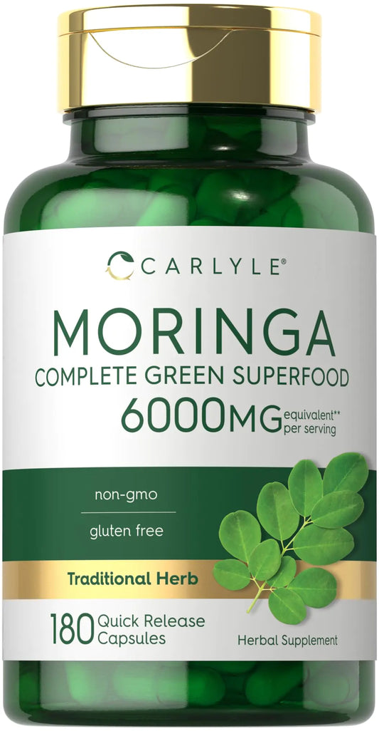 Carlyle Moringa Oleifera 180 Caps | Green Superfood Extract | Gluten-Free