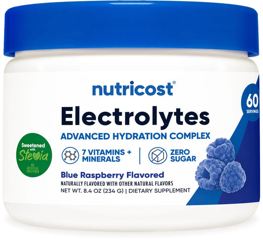 Nutricost Hydrate & Replenish Electrolyte Mix (60 Servings Blue Raspberry)