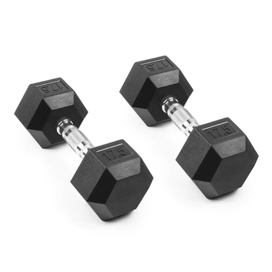 LIONSCOOL Hex-Core Rubber Dumbbells 5-65lbs