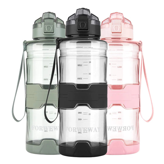 FORWEWAY Sport water bottle 1.5L Large Water Jug Black