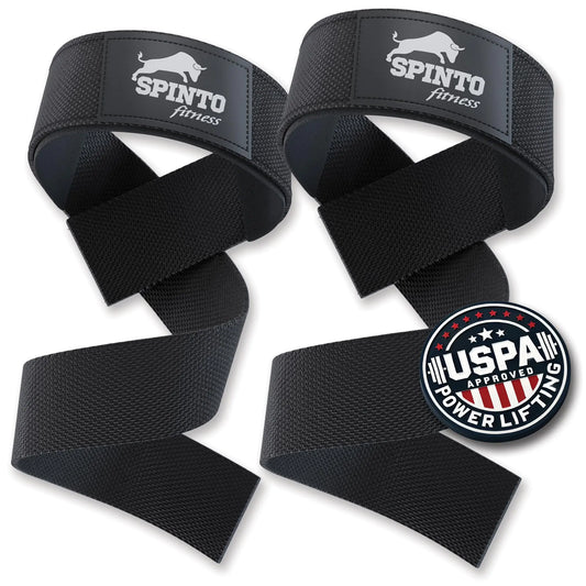 Spinto Pro Wrist Straps for Weightlifting | Padded Grip & Neoprene Support | 21 inch Professional Cotton Gym Straps