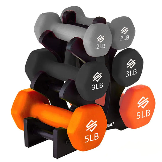 20lb Neoprene Hex Dumbbell Set with Stand