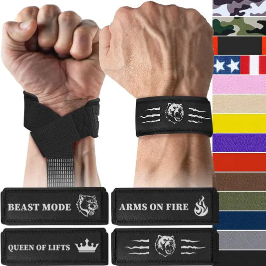 Grizzly Grip Wrist Straps with Neoprene Padding - Black and White