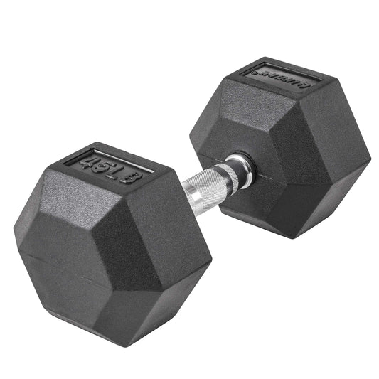 HexGrip Rubber Dumbbells 45lbs – Odorless with Ergonomic Handle
