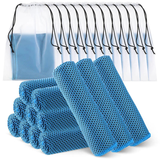 12-Pack Cooling Gym Towels with Bags - 12x40 Inch