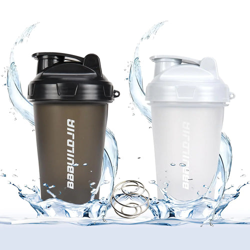 FLEXFIT 17oz Dual Protein Shake Mixer Bottles - Leakproof, BPA Free Set of 2