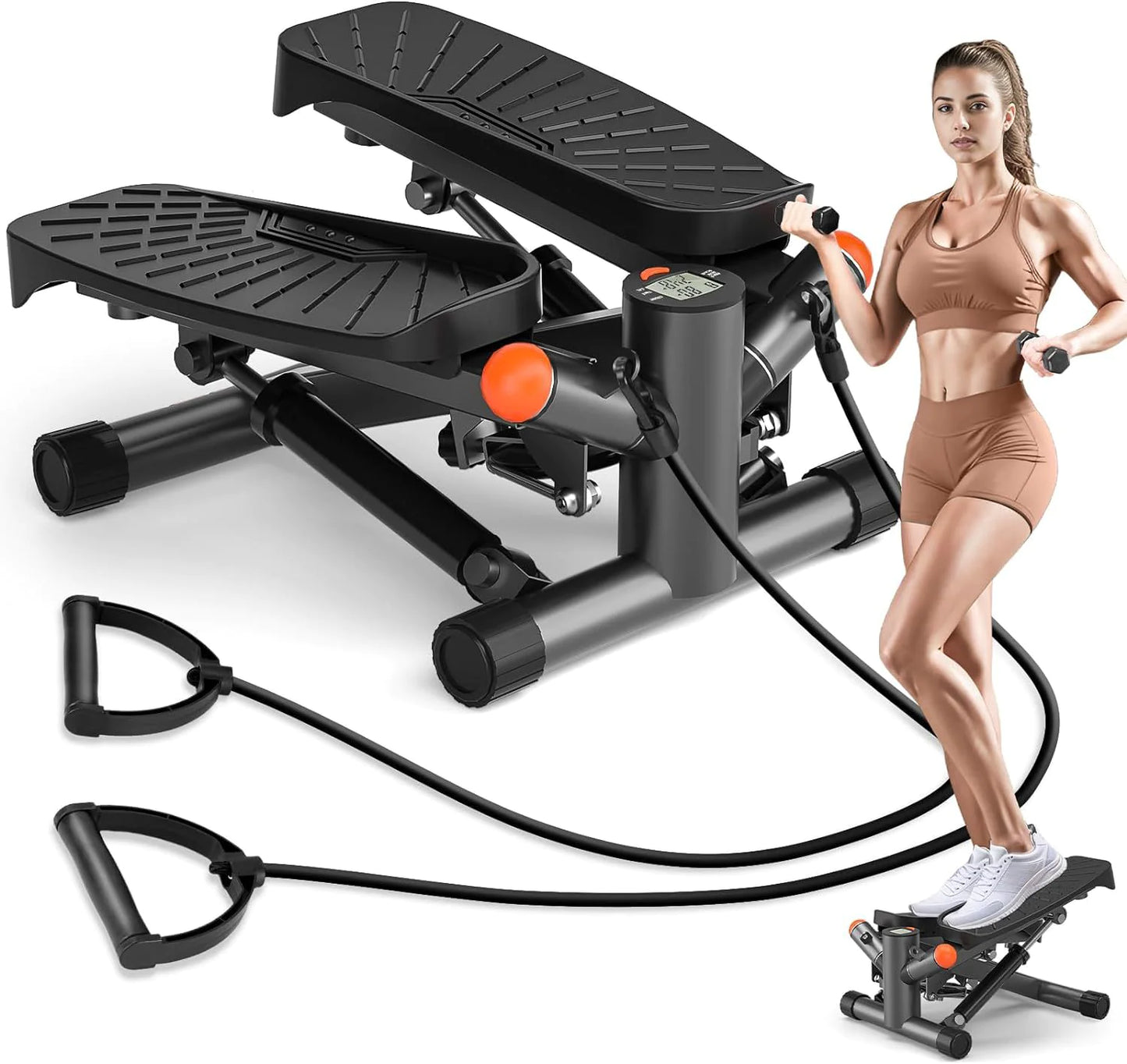 Stair Stepper with Resistance Bands and Tracker