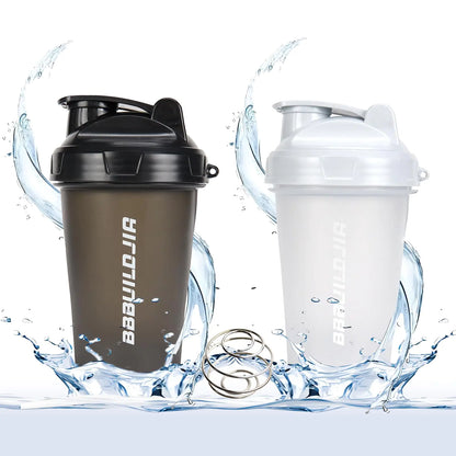 FLEXFIT 17oz Dual Protein Shake Mixer Bottles - Leakproof, BPA Free Set of 2