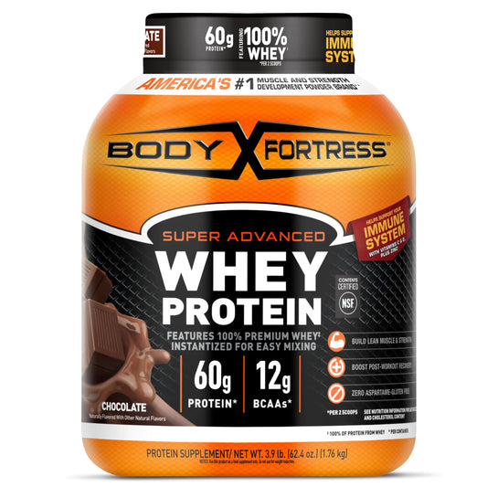 Body Fortress Whey Protein+ Immune Boost Chocolate 3.9 lbs