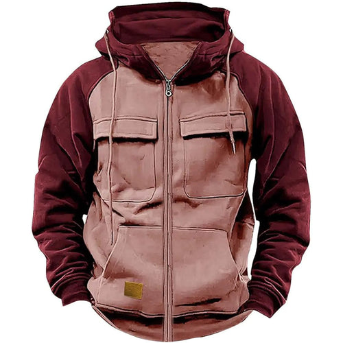 Camo Zip-Up Hoodie with Pockets - Men's Medium