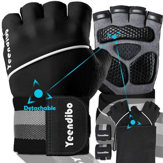 FlexiGrip 5-in-1 Exercise Gloves with Detachable Wrist Support
