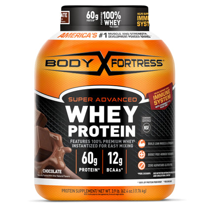 Body Fortress Whey Protein+ Immune Boost Chocolate 3.9 lbs
