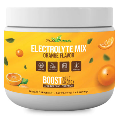 Electrolyte Hydration Powder - Sugar-Free Recovery Drink Vegan & Gluten-Free (198g Orange)