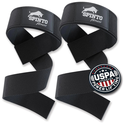 Spinto Pro Wrist Straps for Weightlifting | Padded Grip & Neoprene Support | 21 inch Professional Cotton Gym Straps