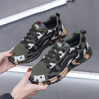 Flyknit Running Shoes, Camouflage Training Footwear