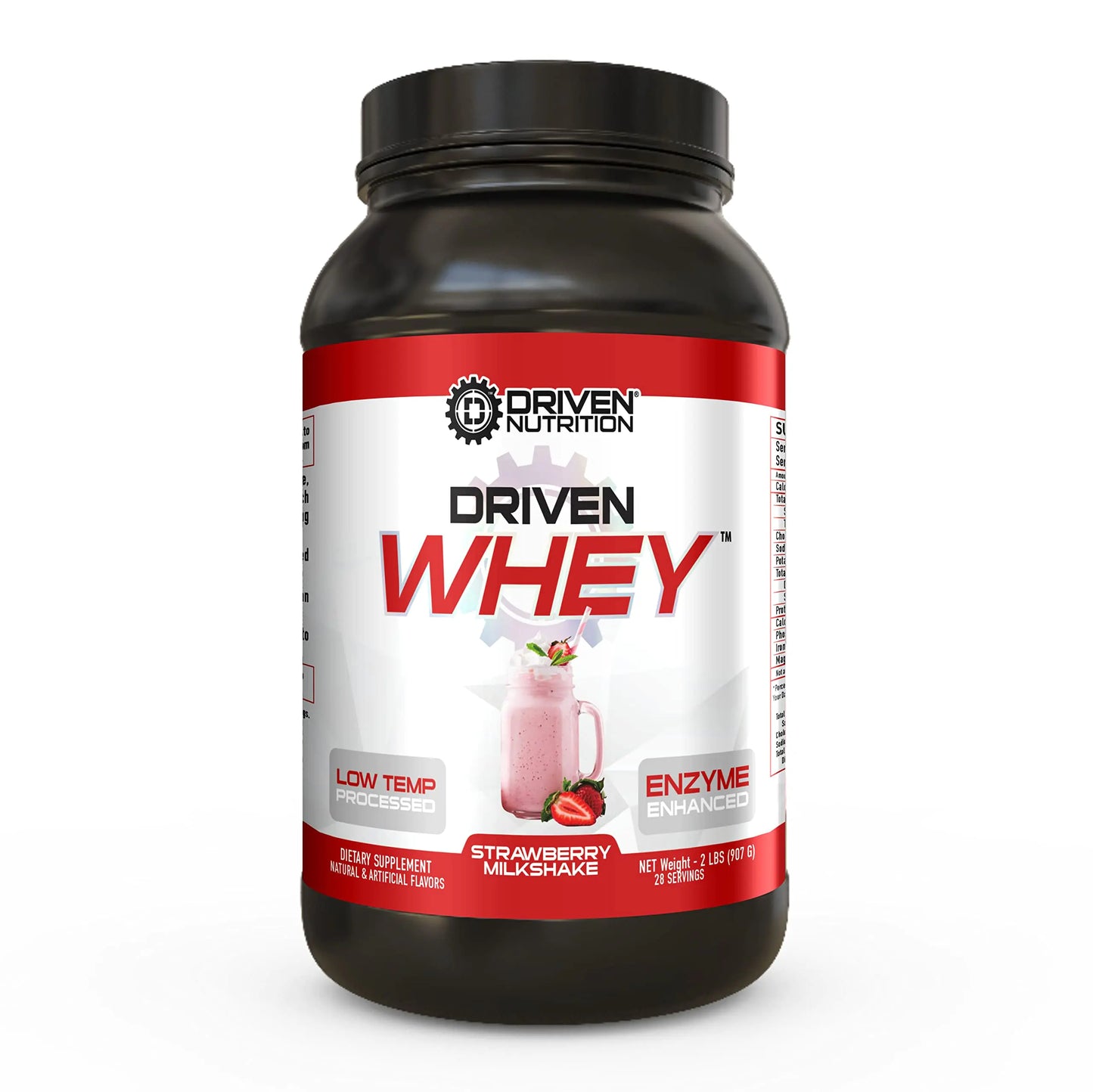 Grass Fed Whey Protein Shake - 23g Protein Plus BCAAs (Strawberry Milkshake, 2 lb)
