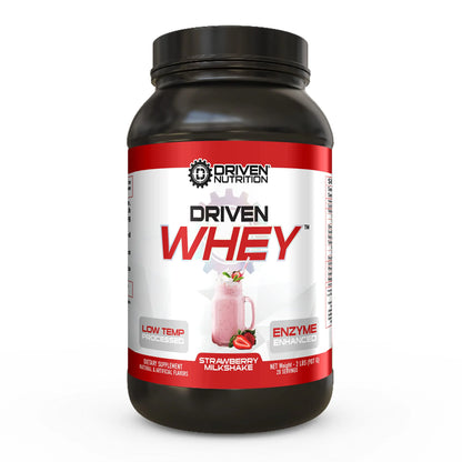 Grass Fed Whey Protein Shake - 23g Protein Plus BCAAs (Strawberry Milkshake, 2 lb)