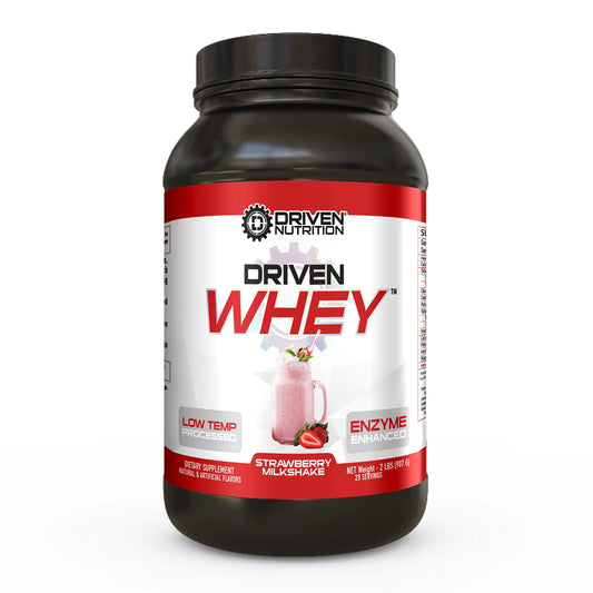 Grass Fed Whey Protein Shake - 23g Protein Plus BCAAs (Strawberry Milkshake, 2 lb)