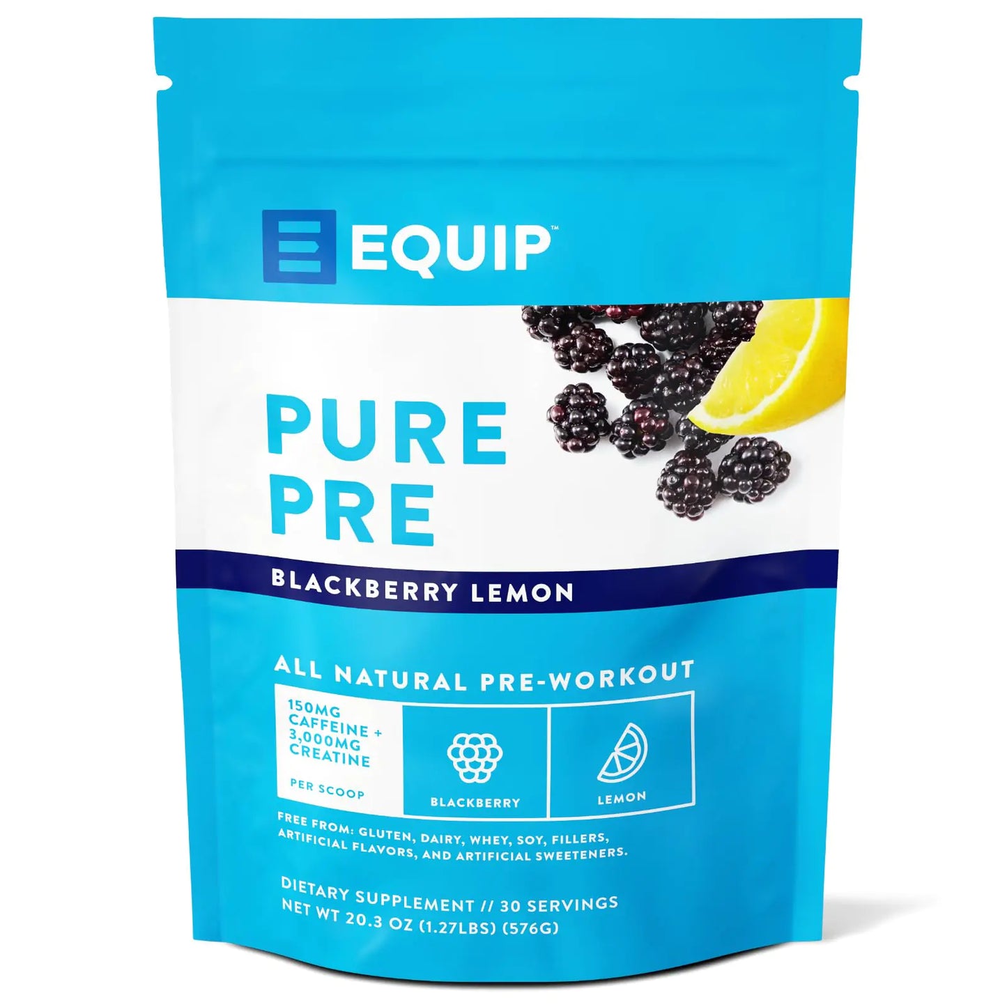 Equip Naturals Pre-Workout Boost | Blackberry Lemon | 30 Servings