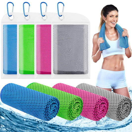 Cooling Towel 4-Pack | 40"x12" Multi-use Sports & Gym Towel